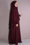 Double Set Medina Silk Fabric Wrap and Dress Burgundy - 2