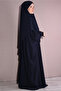 Medina Silk Shawl and Dress Double Set Navy Blue - 2