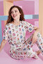 Sequin Patterned Lycra Knitted Pajama Set