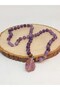 Amethyst Stone Knotted Unisex Design Necklace 8mm (45055)