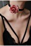Rose Textured Linen Choker - Collar and Necklace