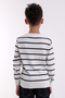 VENICE BOY'S ECRU CYCLING COLLAR STRIPED KNITWEAR SWEATER - 7