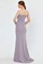 Women's Stretchy Sparkling Fabric Chest Padding Fish Cut Strapless Gray Dress 9310 - 3