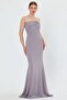 Women's Stretchy Sparkling Fabric Chest Padding Fish Cut Strapless Gray Dress 9310 - 4