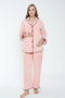 Front Buttoned Maternity and Maternity Plush Pajama Set