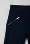 Girl's Zippered Steel Knitted Navy Blue Tights - 2