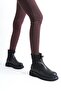 Tothem Black Matte Flexible Diver Fabric Chelsea Elastic Daily Boots - 3