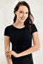 Lycra Women's Black Short Sleeve Crew Neck Body Mb228