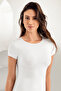 Lycra Women's White Short Sleeve Crew Neck Body Mb228