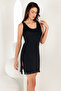 Women's Black Rope Strap Short Nightgown Mb1020-sh