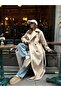 Beige Belted Button Closure Coat - 135 Cm Large Size - 6
