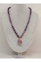 Amethyst Stone Knotted Unisex Design Necklace 8mm (45055) - 2