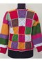 Multicolored - Short Hand Knitted Jacket - 3