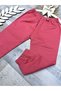Gabardine fabric elasticated boys & girls light red casual trousers - 2
