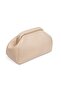 Women's Trend Beige Leather Clutch Portfolio Bag - 2