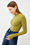 Women's Oil Green Finger Detailed Bodysuit - 3