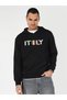 Men's Black Hooded Sweatshirt Italy National Football Team Design Printed Sweatshirt - 2