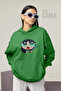 Powerpuff Girls Buttercup Printed Women's Oversize Sweatshirt
