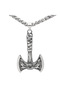 Nordic Odin Huginn Embroidered Ax Design Stainless & Tarnish Resistant 316L Steel Men's Necklace - 5