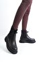 Tothem Black Matte Flexible Diver Fabric Chelsea Elastic Daily Boots - 2