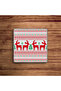 Christmas Patterned Christmas New Year Theme Natural Stone Travertine Coasters Set of 4 - 2