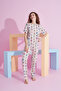 Sequin Patterned Lycra Knitted Pajama Set - 2