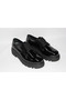 Women's Black Patent Leather Genuine Leather Laced Casual Oxford Shoes - 6