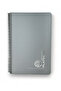GIPTA PLATINUM PLASTIC COVER SPIRAL 17 * 24 CM 70 GR PAPER 100 YPSTRIPED – GRAY