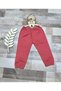 Gabardine fabric elasticated boys & girls light red casual trousers