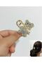 Stylish and tight metal latch buckle with stones - 4 cm