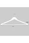 12 Pieces Wooden Look White Plastic with Bar, Dress, Blouse, Trouser Hanger 43 Cm 1st Class Quality, Luxury