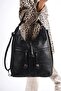 Women's Black Quality Leather Bag That Can Be Used as Arm, Shoulder and Back