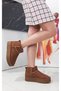 Tan Suede Flat Sole Women's Boots - 5