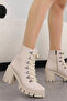 Bln 530 Hook Lace-up Heeled Boots-mink Leather - 2