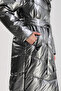 Metal Gray Fox Puffer Coat with Fur Accessories - 6