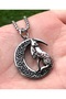 Fenrir & Moon Scandinavian Pattern Stainless & Tarnish 316L Steel Necklace - 2
