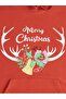 Red New Year Printed Hooded Kangaroo Pocket Unisex Oversize Sweatshirt - 2