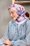 وشاح قطني ناعم منقوش بالزهور أرجواني - 2