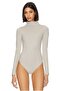 Women's Gray Turtleneck Long Sleeve Imported Jersey Body