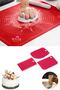 Silicone Dough Rolling Mat & 3 Piece Cake Dough Decorating Set - 4