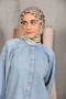وشاح قطني ناعم منقوش باللون الزيتوني - 2