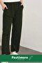 New Season Anti-Sweat Comfortable Fit Elastic Waist Wide Leg Loose Ecrin Wool Trousers with Side Pockets - 7