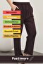 New Season Anti-Sweat Comfortable Fit Elastic Waist Wide Leg Loose Ecrin Wool Trousers with Side Pockets - 3