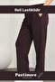 New Season Anti-Sweat Comfortable Fit Elastic Waist Wide Leg Loose Ecrin Wool Trousers with Side Pockets - 5