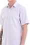 Lilac Comfort Fit Checkered Cotton Slim Collar Short Sleeve Classic Shirt - 5