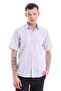 Lilac Comfort Fit Checkered Cotton Slim Collar Short Sleeve Classic Shirt