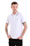 White Regular Fit Plain 100% Cotton Polo Neck T-Shirt - 3