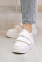 White Velcro Thick Sole Women's Sneaker - 6