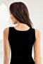 100% Cotton Women's Black Wide Strap Lace Ribbed Undershirt Mb610-sh - 2