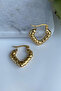 Women's Heart Twist Model Steel Hoop Earrings - 4